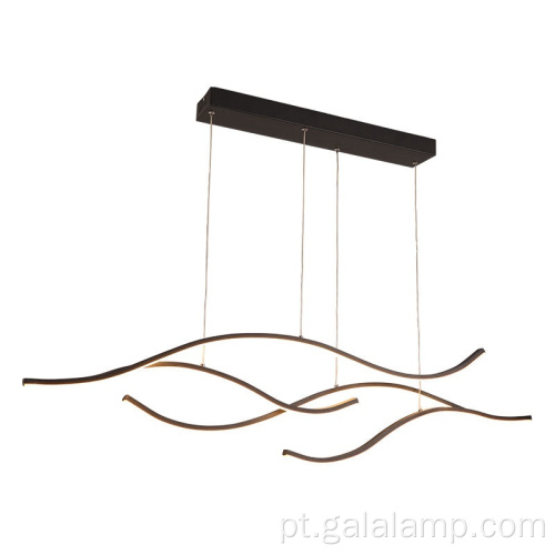 Candeeiro pendente LED de onda moderna: candelabro de arte minimalista
